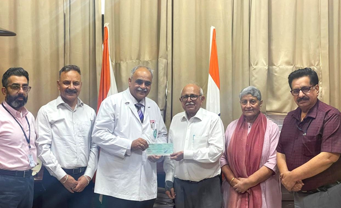 PGIMER Receives Generous Donation of Rs 2 Crores for Poor Patients Welfare Fund